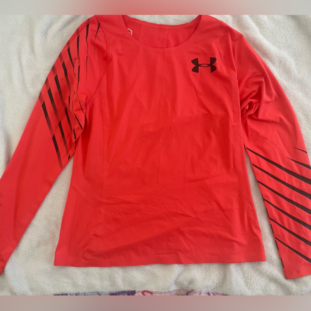 Under Armour HeatGear neon red orange Performance Top